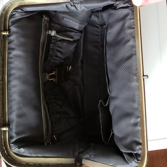 DANIER OLIVA-GREY CROCODILE LEATHER IMITATION BAG. - Picture 8 of 10